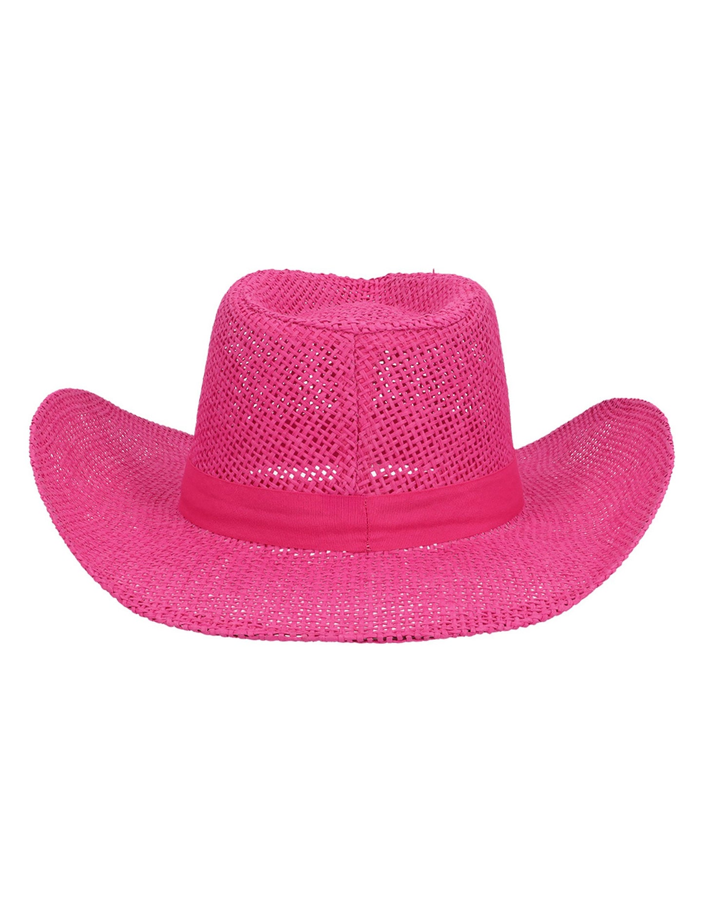 Pălărie de cowboy împletită roz pentru adulți