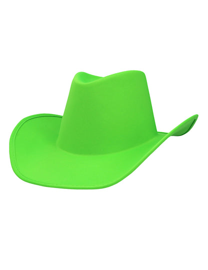 Pălărie de cowboy verde fosforescent pentru adulți 