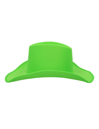Pălărie de cowboy verde fosforescent pentru adulți 