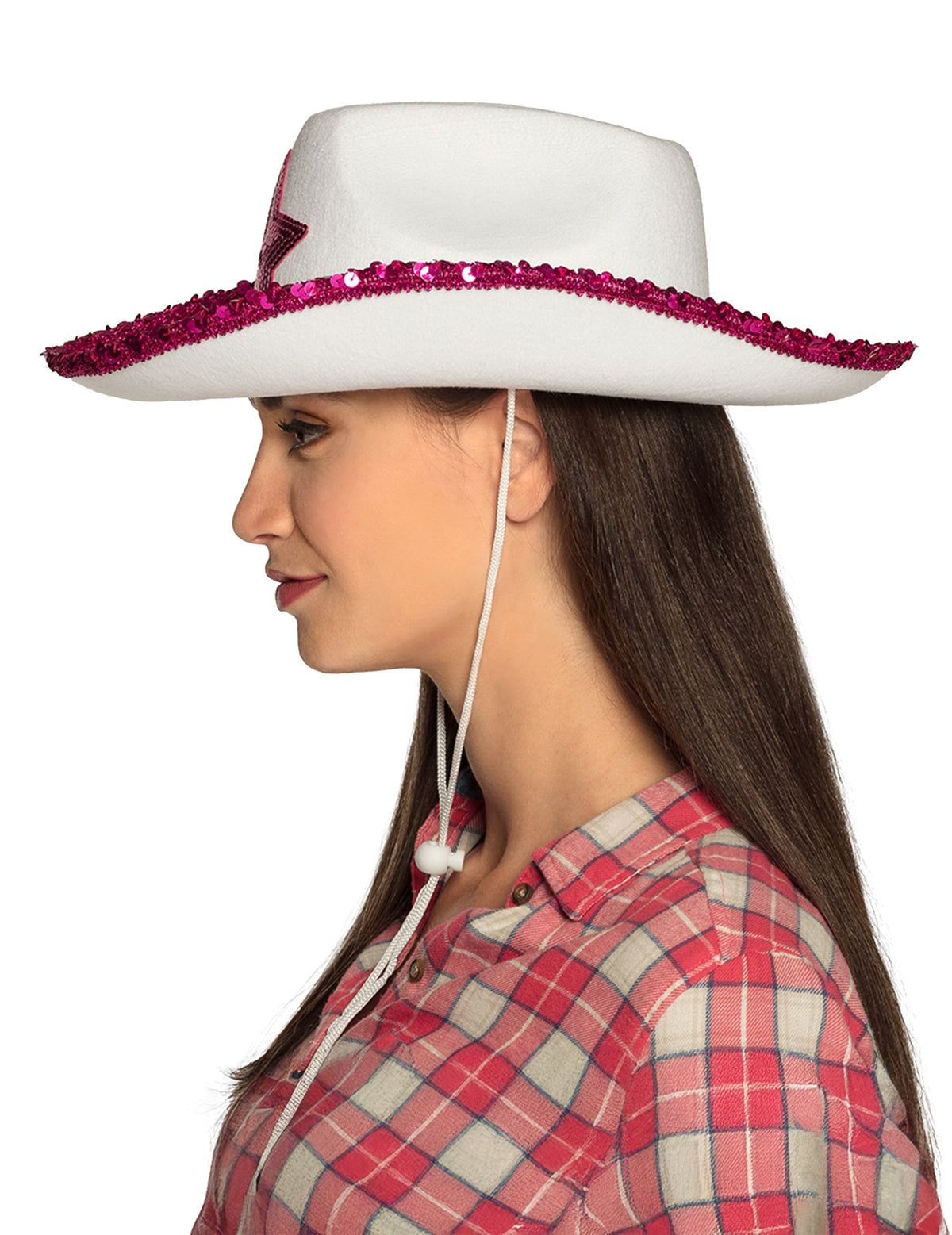 Vue de profil du chapeau de cowgirl pour femme