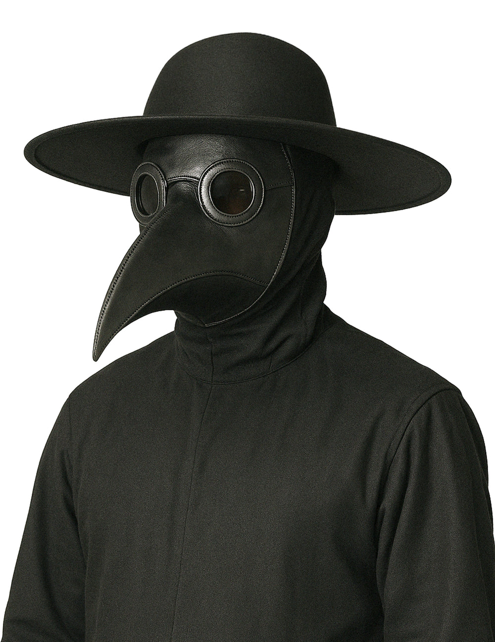 Vue de profil du chapeau de médecin de peste