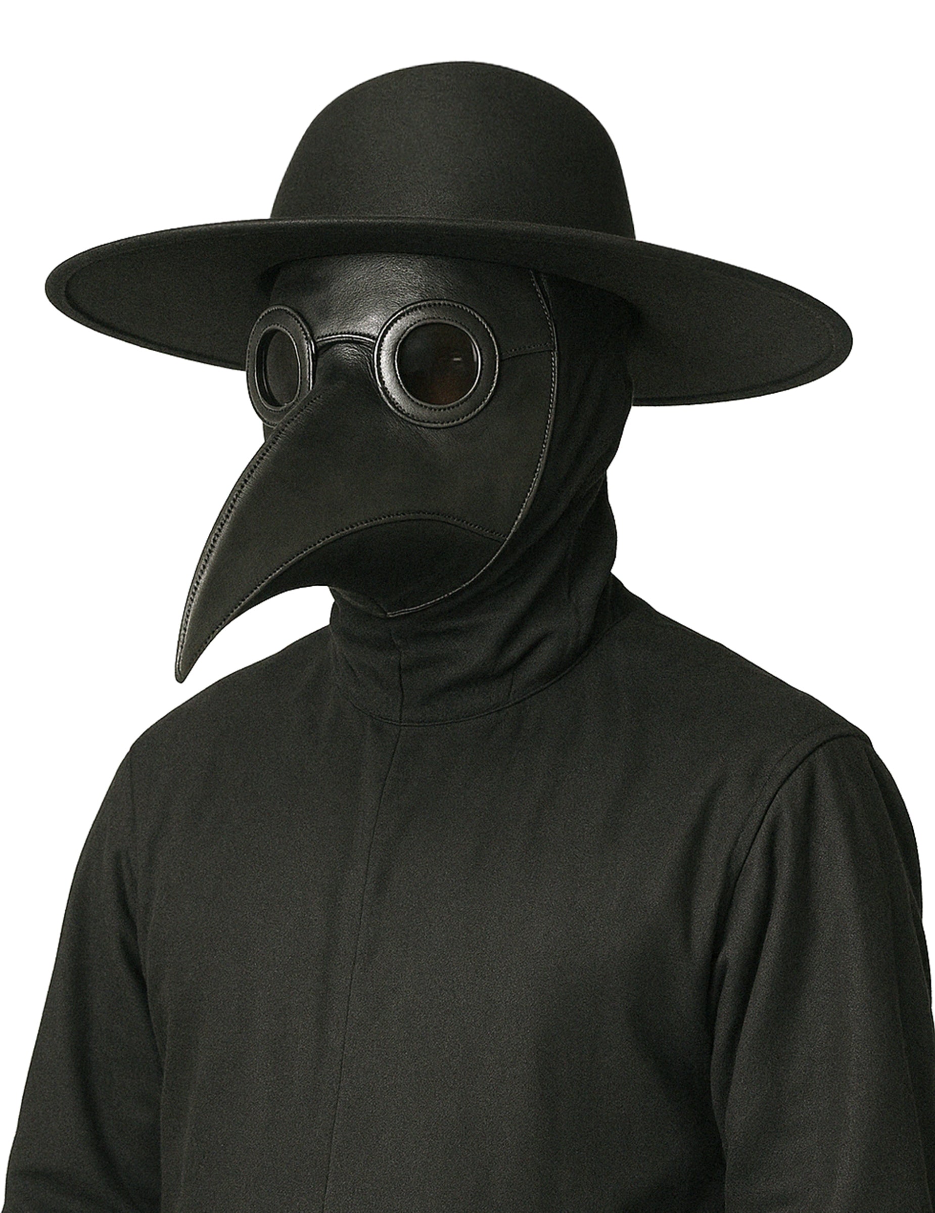 Vue de profil du chapeau de médecin de peste