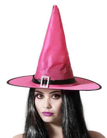 Chapeau de sorcière rose