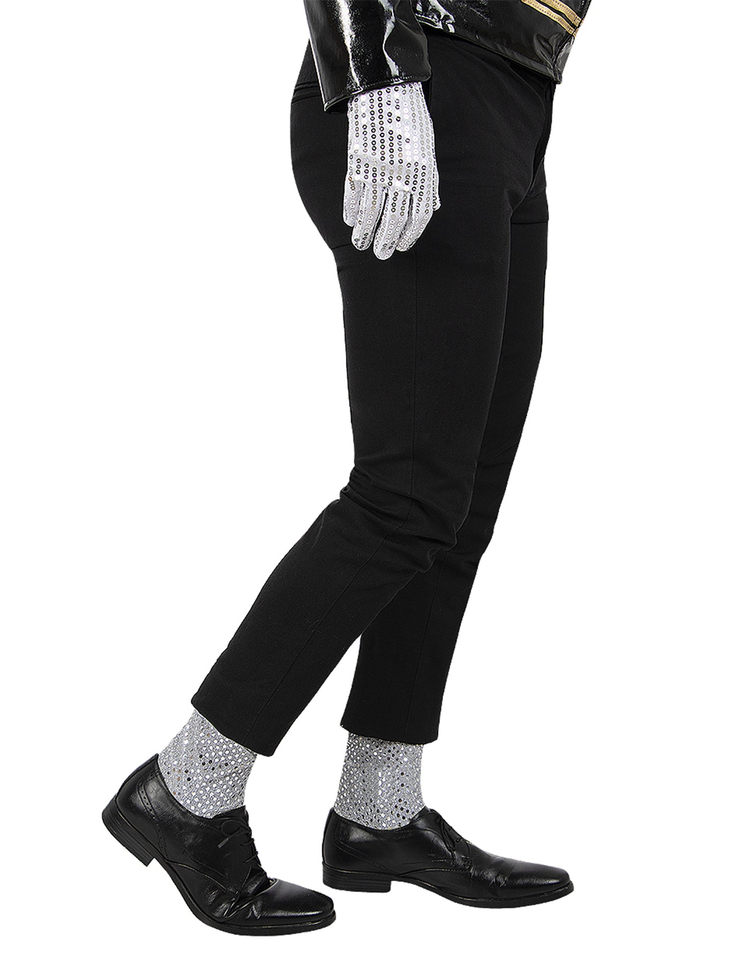 Vue de profil du gant à sequins du chapeau et gant Michael Jackson