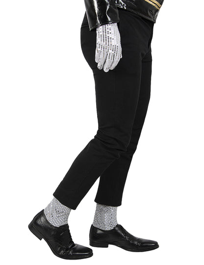 Vue de profil du gant à sequins du chapeau et gant Michael Jackson