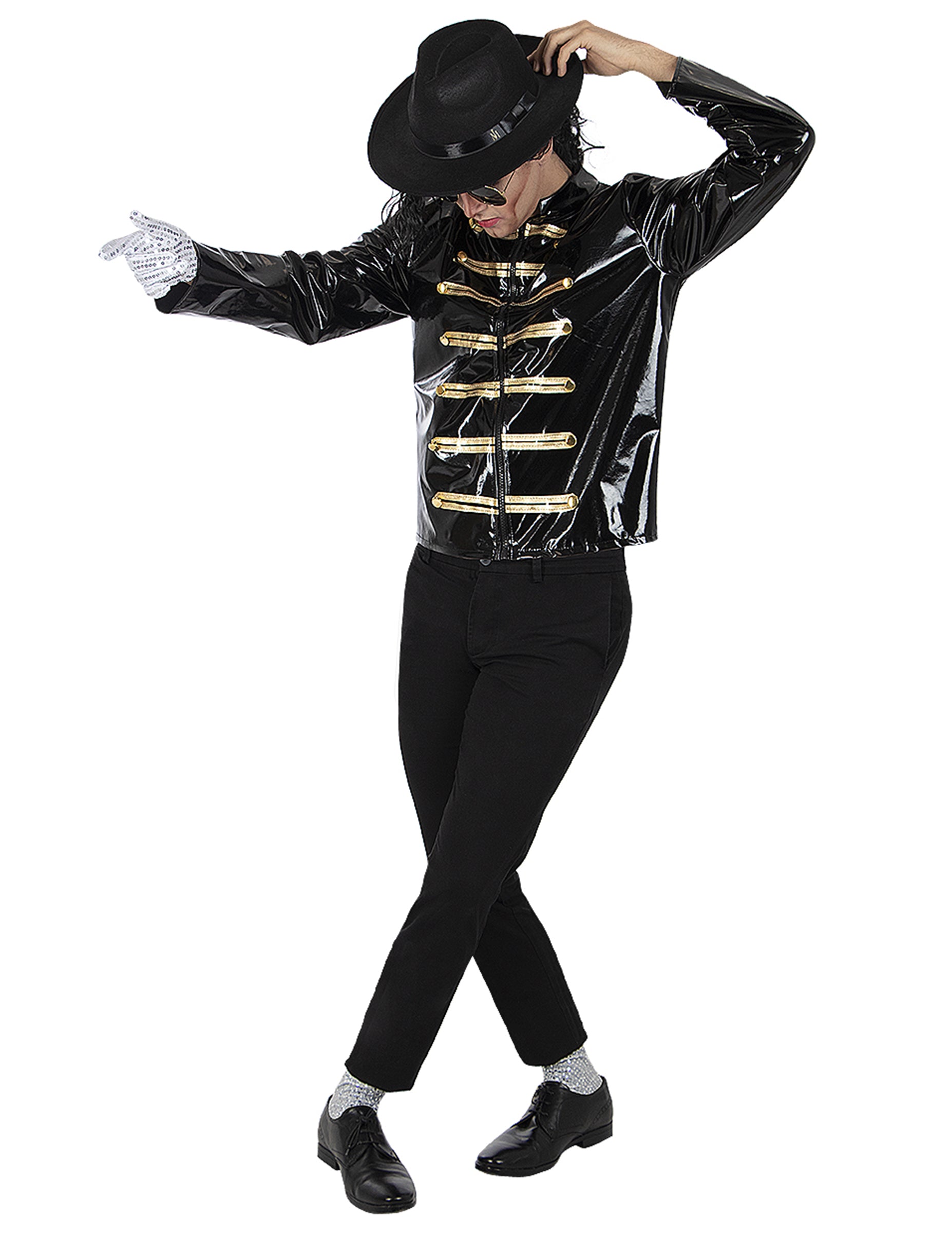 Vue d'ensemble du chapeau et gant Michael Jackson