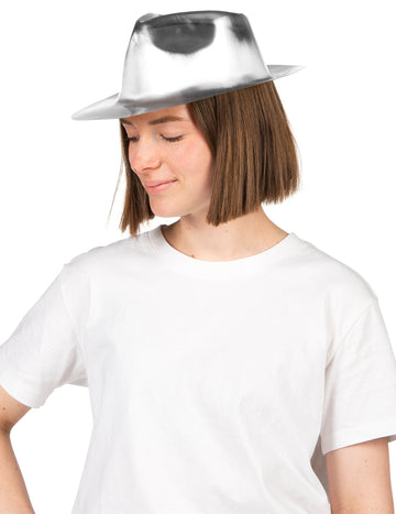 Pălărie de gangster argintie strălucitoare