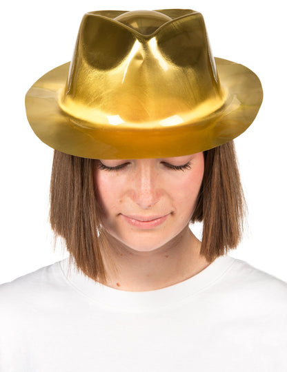 Pălărie de gangster aurie strălucitoare