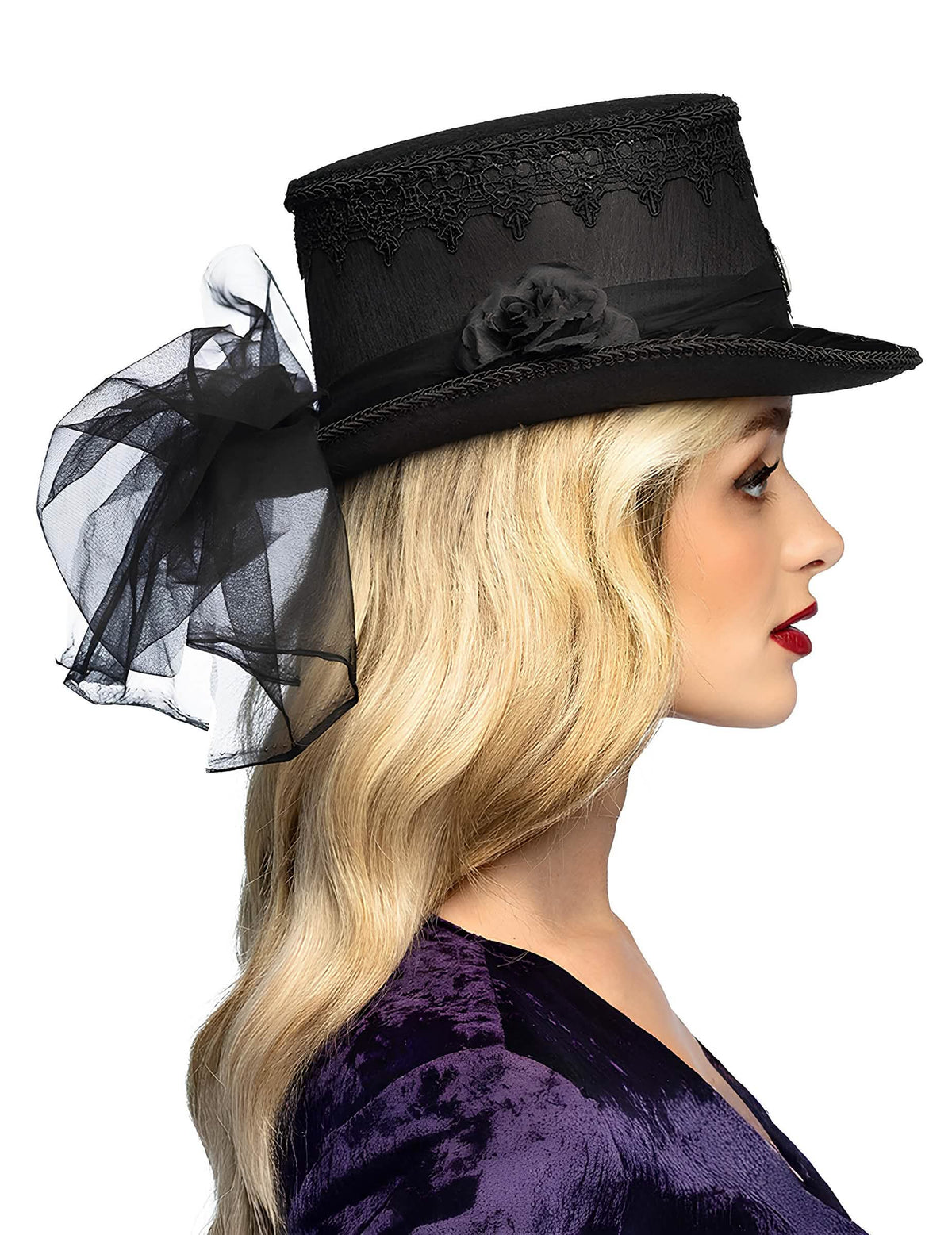 Vue de profil du Chapeau Haut de forme Gothique