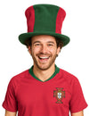 Chapeau haut de forme supporter Portugal pour adulte rouge et vert