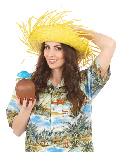 Chapeau Hawaï jaune adulte