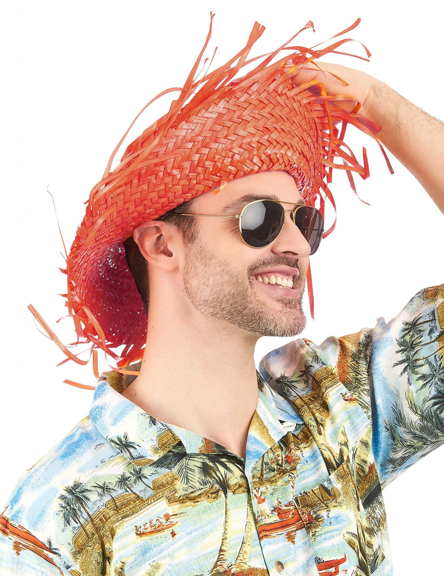 Pălărie de hawai pentru adulți portocalii