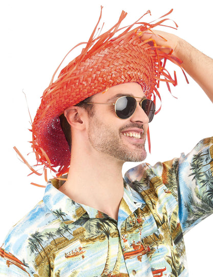 Pălărie de hawai pentru adulți portocalii