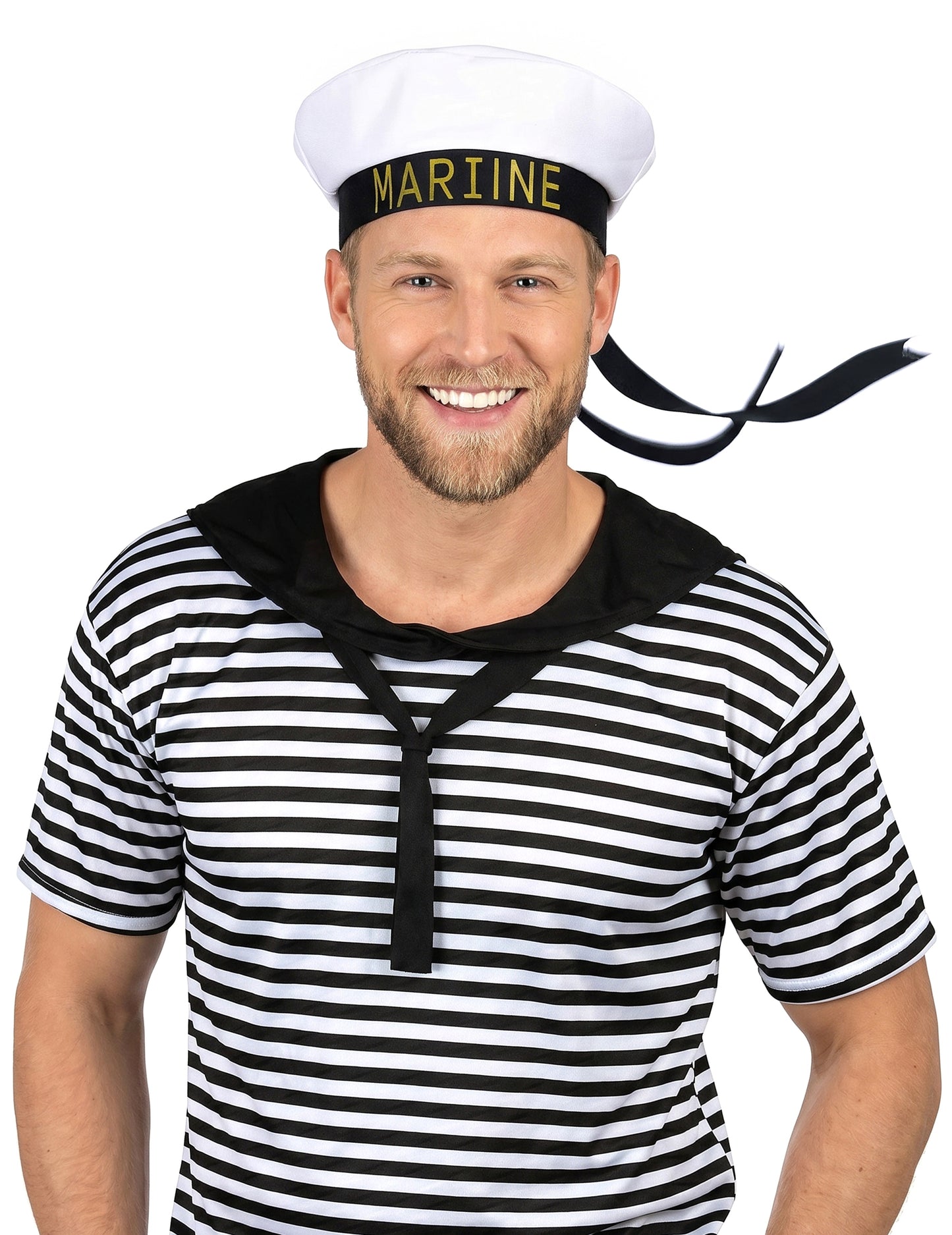 Navy Hat Black Adult Panglică