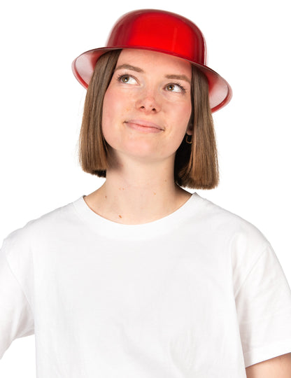 Pălărie bowler roșie aprinsă