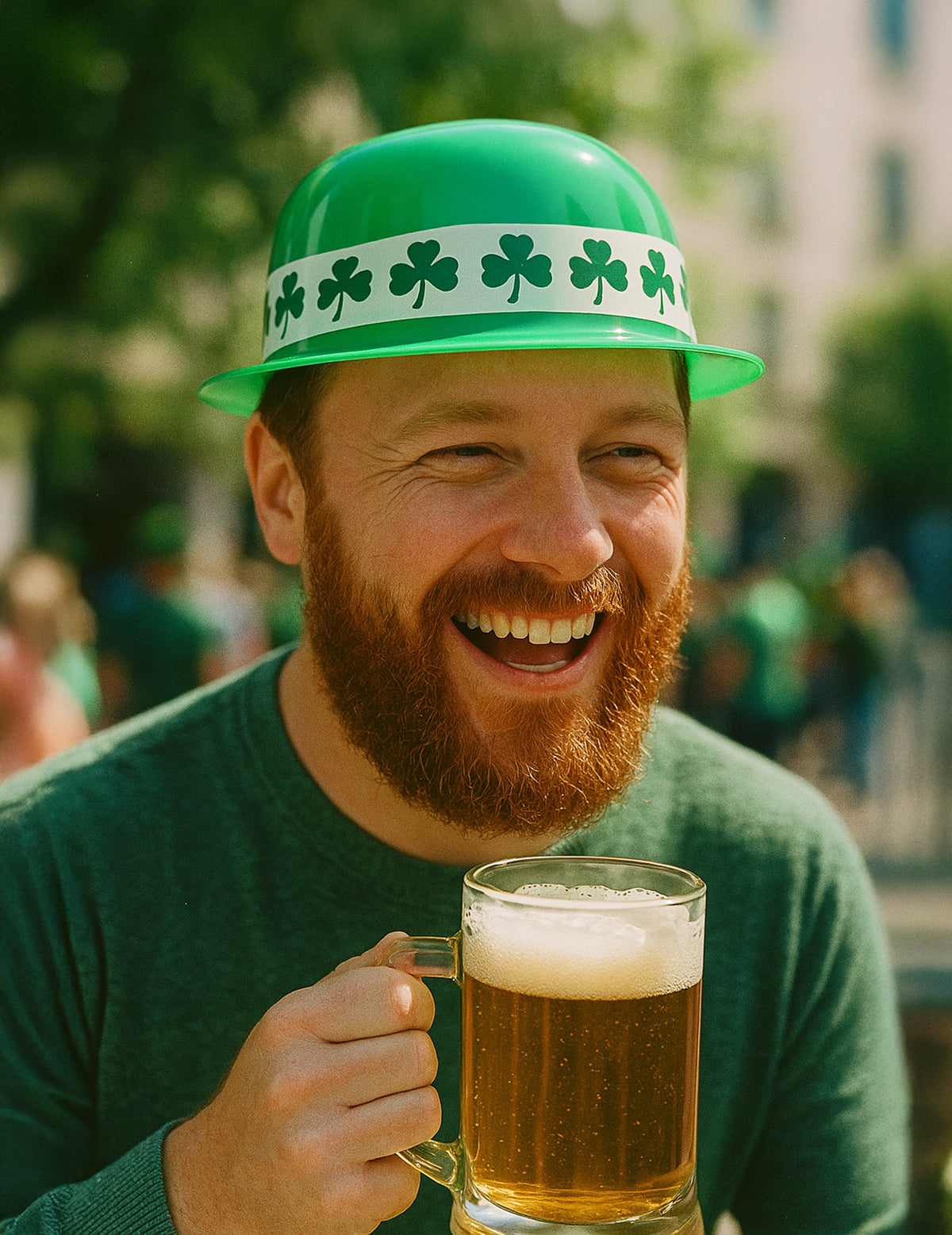 Vue de face du chapeau melon Saint Patrick