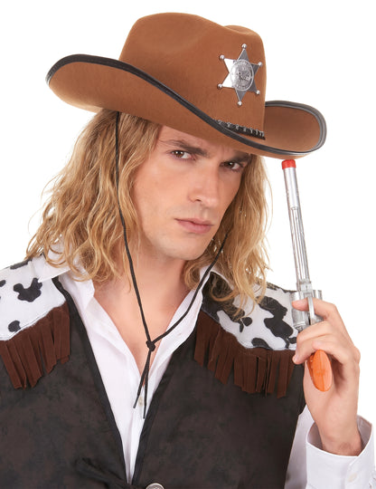 Chapeau Sherif marron adulte