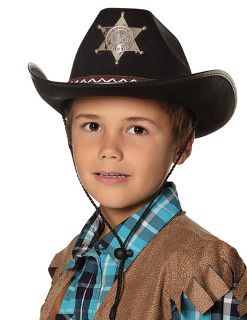 Pălărie de șerif negru a băiatului