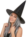 Pălărie vrăjitoare neagră cu părul de Halloween pentru adulți