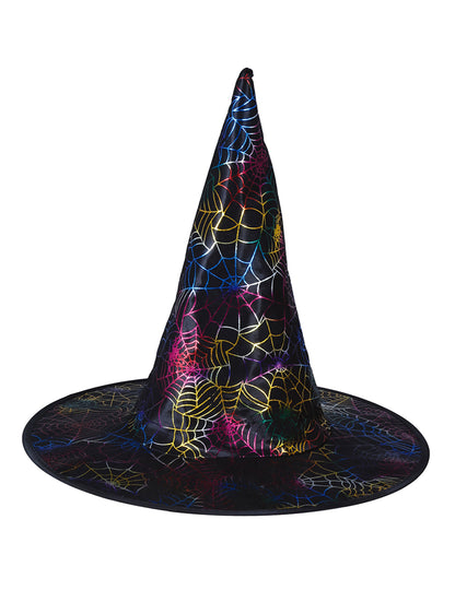 pălărie de vrăjitoare multicoloră din pânză de păianjen pentru copii