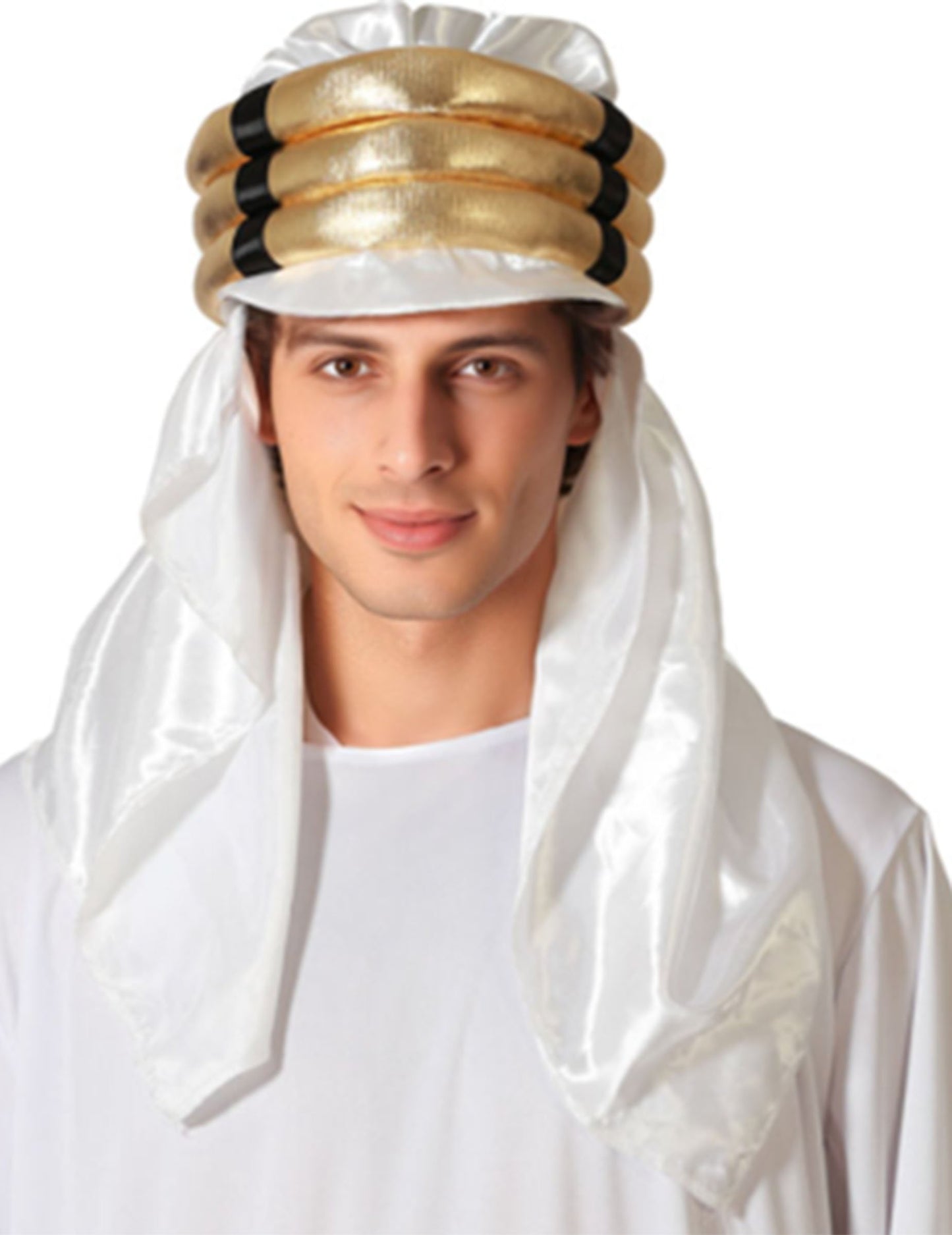 Pălărie arabă albă și aurii pentru adulți