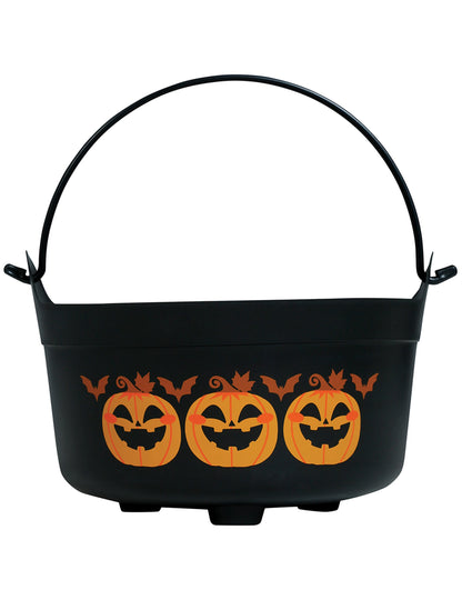 Détail de l'imprimé citrouilles et chauves-souris du chaudron citrouilles Halloween