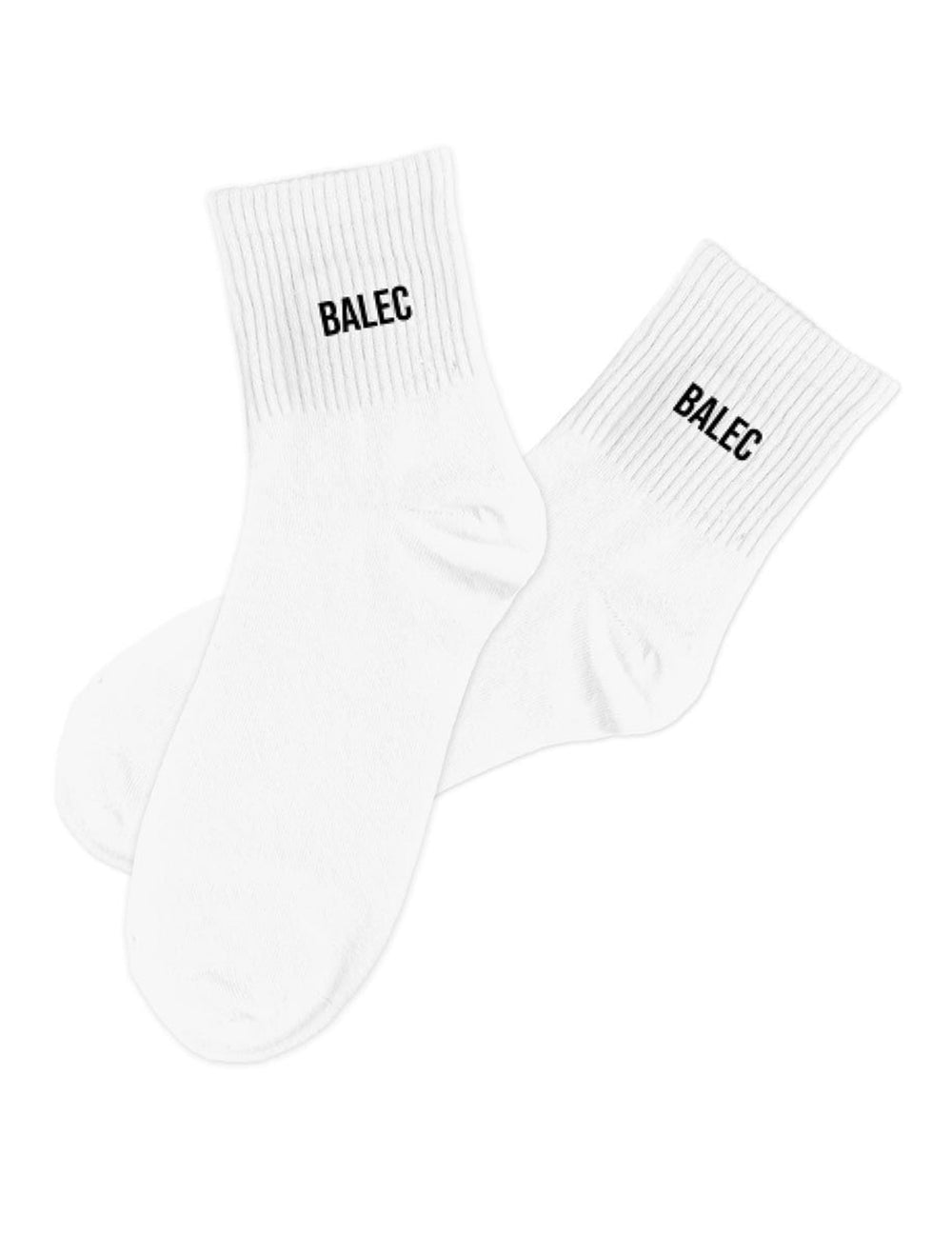Chaussettes Balec pour homme blanches avec texte noir
