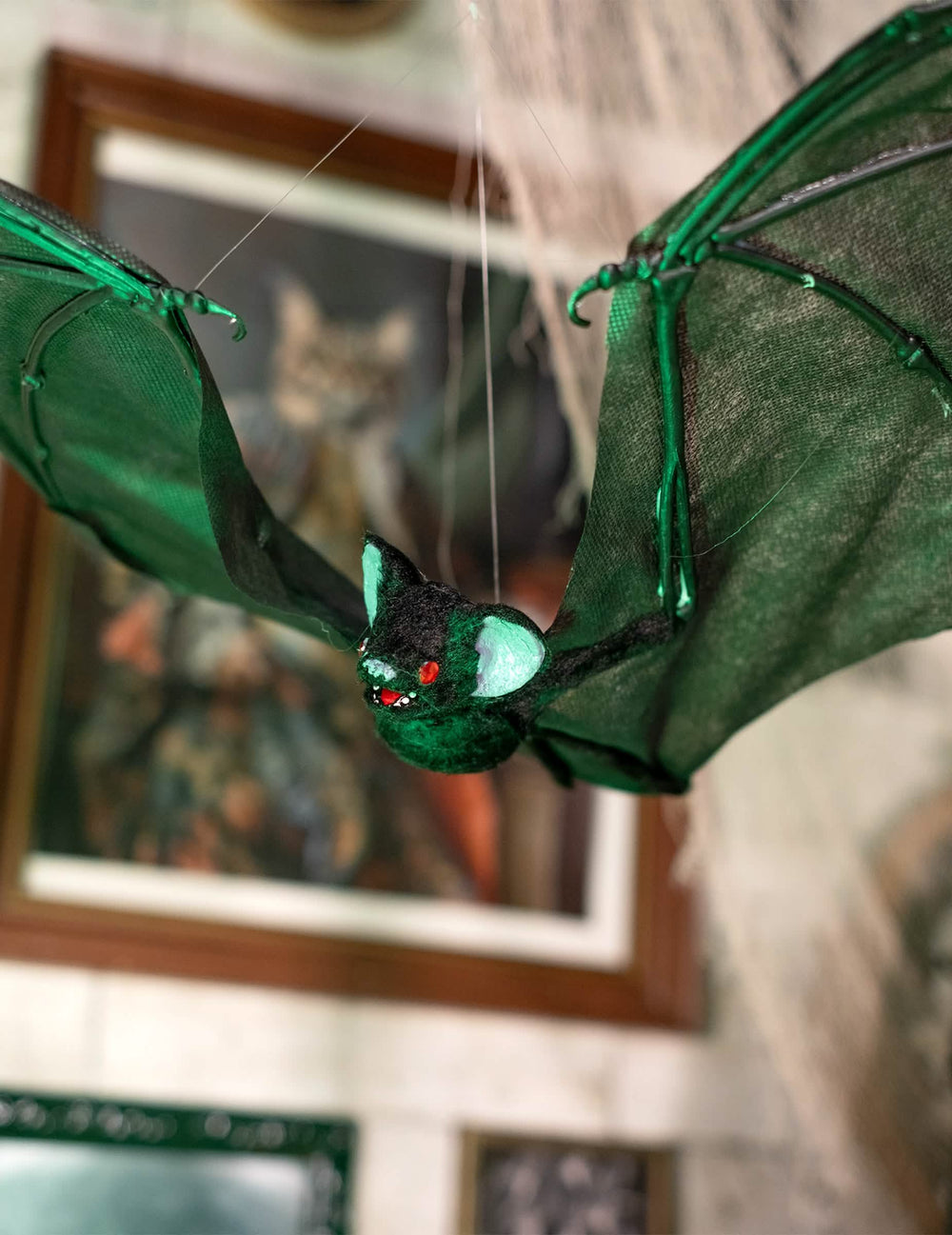 Plan strâns pe capul liliacului zburător de halloween pentru decorațiune