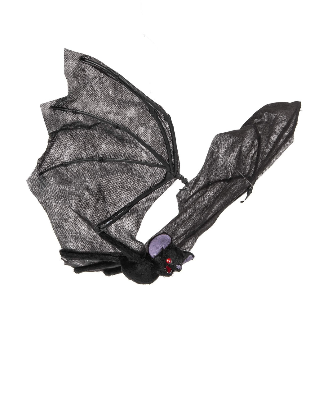 Liliac zburător de halloween pentru decor negru cu aripi gri și ochi roșii