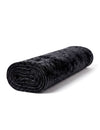 Chemin de table effet velours noir brillant 28 cm x 3 m