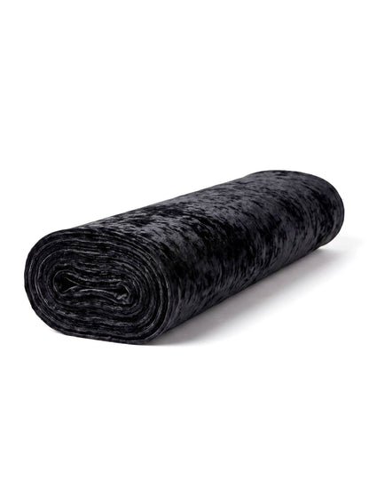 Chemin de table effet velours noir brillant 28 cm x 3 m