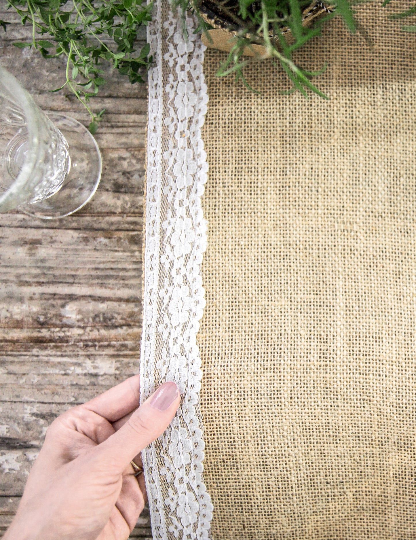 Tabel de iută granițe de tabel 28 cm x 2,75 m