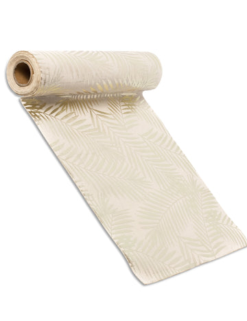 Șervețel de masă din in cu palmier auriu, 28 cm x 5 m elegant și natural