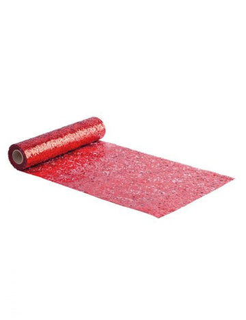 Chemin de table à paillettes rouges 28 cm x 3 m brillant