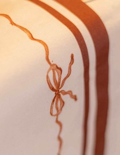 Traversă de masă Noduri frumoase din material crem auburn și pământ ars 28 cm x 3 m