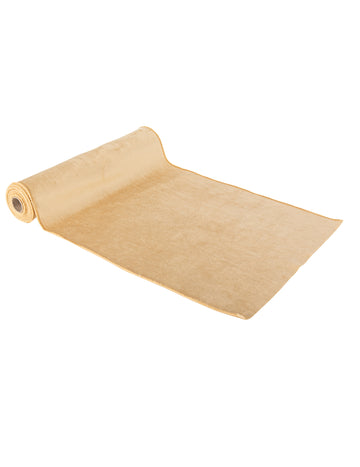 Covor de masă lavabil din catifea crem 28 cm x 3 m reutilizabil pentru petrecere