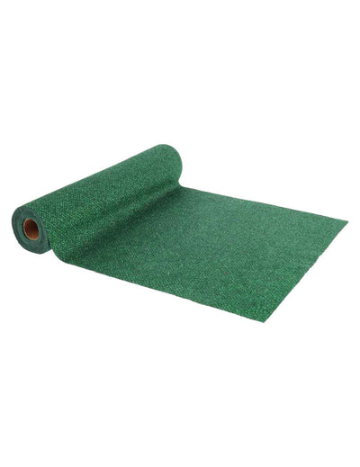 Traversă de masă cu romburi din catifea verde cu sclipici 28 cm x 3 m