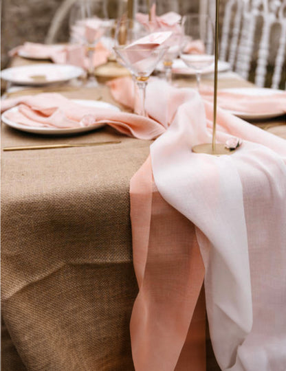 Față de masă roz din muselină 14 cm 5m x decorațiuni de nuntă