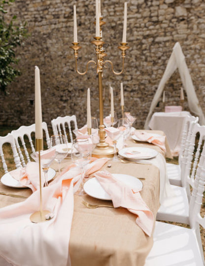 Față de masă roz din muselină 14 cm 5m x decorațiuni de nuntă