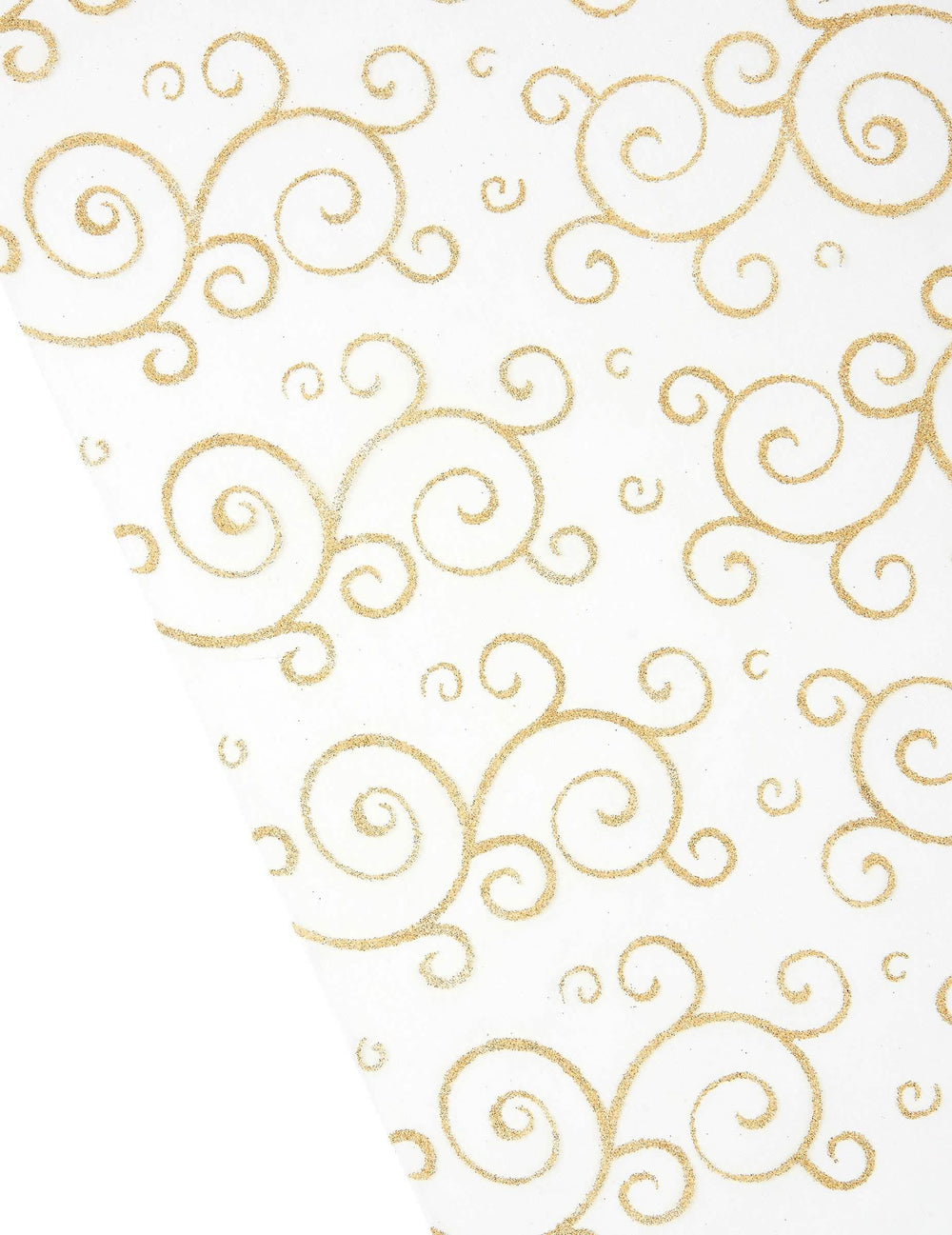 Détail des motifs du chemin de table organza arabesques pailletées