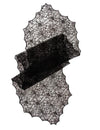 Traverse de masă din dantelă neagră cu pânză de păianjen 44 cm x 1,82 m