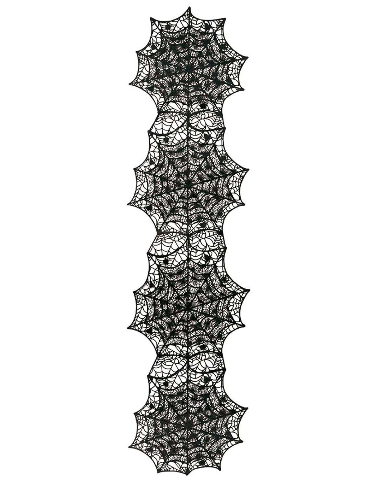 Vue d'ensemble du chemin de table toile d'araignée pour Halloween