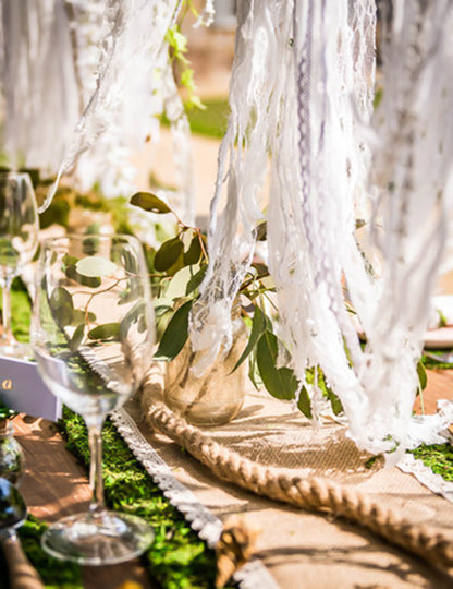 Traversă de masă din mușchi natural 30 cm x 2 m pentru nuntă