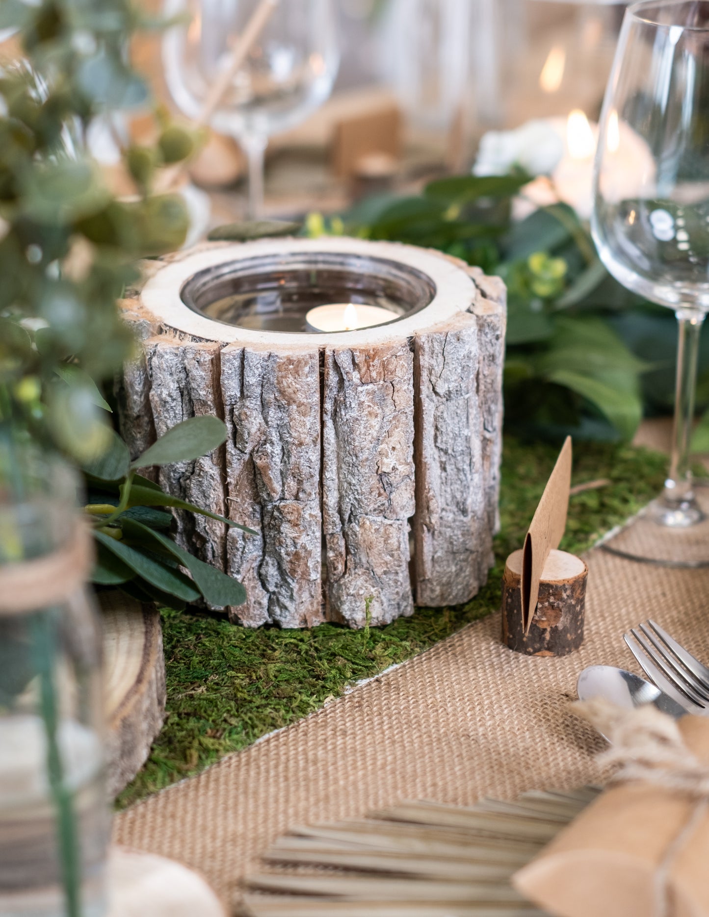 Traversă de masă din mușchi natural 30 cm x 2 m pentru nuntă