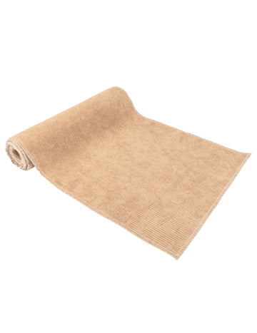 Traversă de masă din catifea reiată bej 28 cm x 3 m pentru nuntă