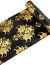 Chemin de table squelette doré baroque pour décoration velours noir