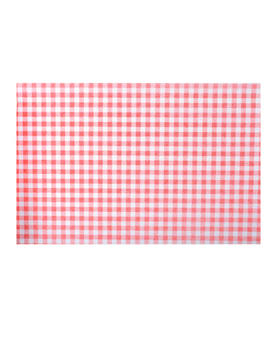 Chemin de table vichy retro pour décoration de fête rouge et blanc