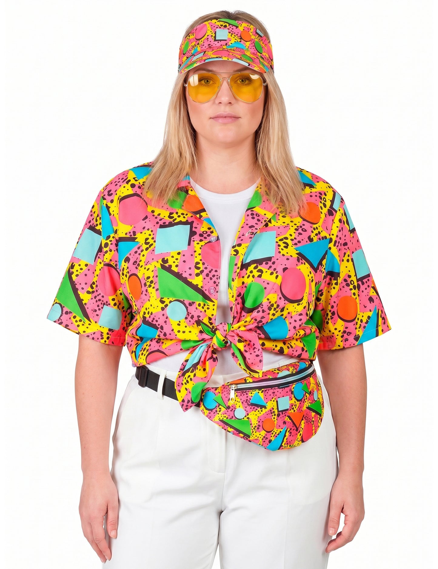 Chemise à motifs années 90 multicolore adulte