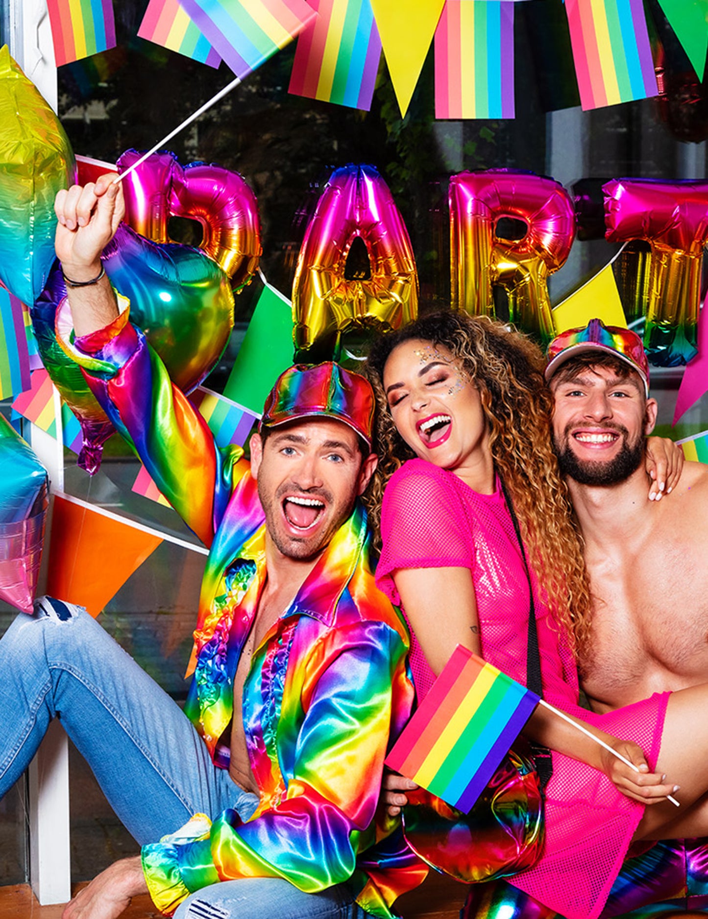 Chemise disco arc-en-ciel adulte