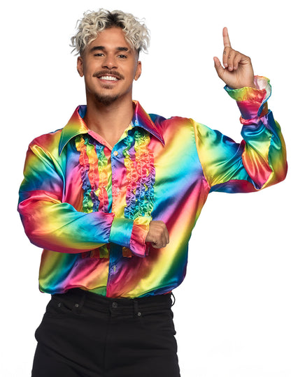 Cămașă de discotecă arc-en-ciel pentru adulți
